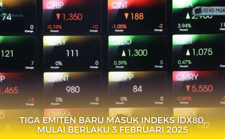  Tiga Emiten Baru Masuk Indeks IDX80, Mulai Berlaku 3 Februari 2025