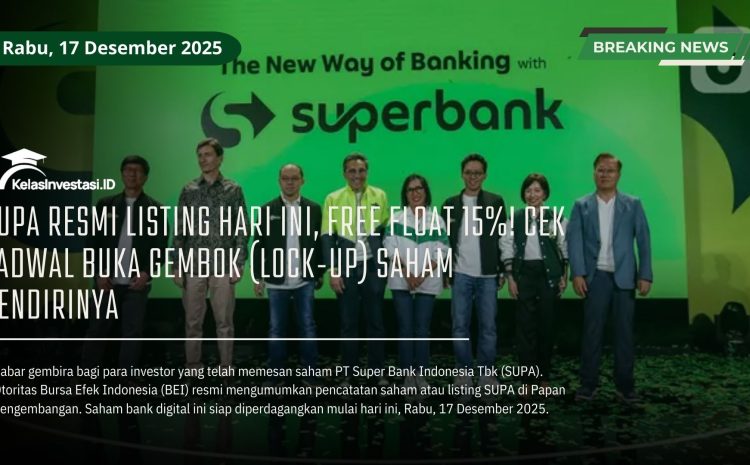  SUPA Resmi Listing Hari Ini, Free Float 15%!  Cek Jadwal Buka Gembok (Lock-Up) Saham Pendirinya