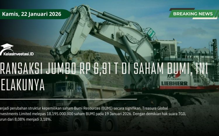  Transaksi Jumbo Rp 6,91 T di Saham BUMI, Ini Pelakunya