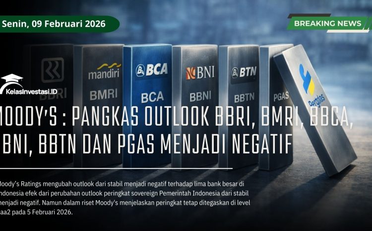  MOODY’S : Pangkas Outlook BBRI, BMRI, BBCA, BBNI, BBTN dan PGAS Menjadi Negatif